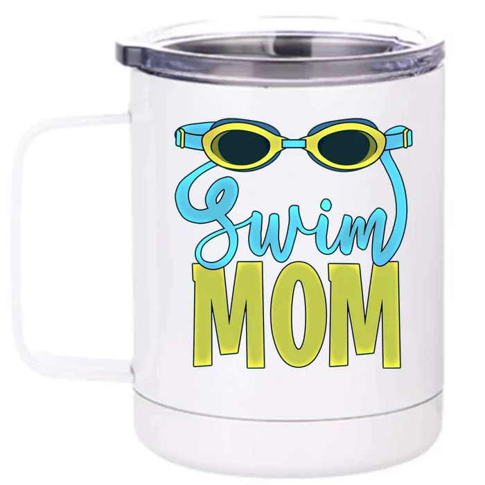 Funny Swim Mom Gift Cute Swimmer Swimming Coach Funny Gift Front & Back 12oz Stainless Steel Tumbler Cup