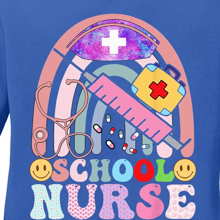 Funny School Nurse Graphic Tees Tops Back To School Ladies Long Sleeve Shirt