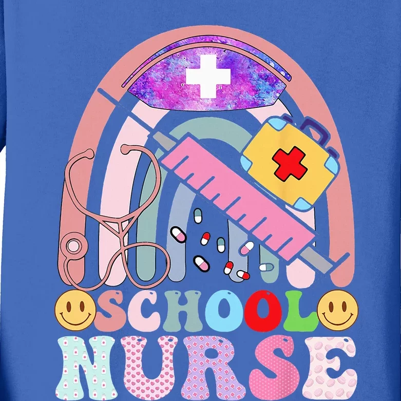 Funny School Nurse Graphic Tees Tops Back To School Kids Long Sleeve Shirt