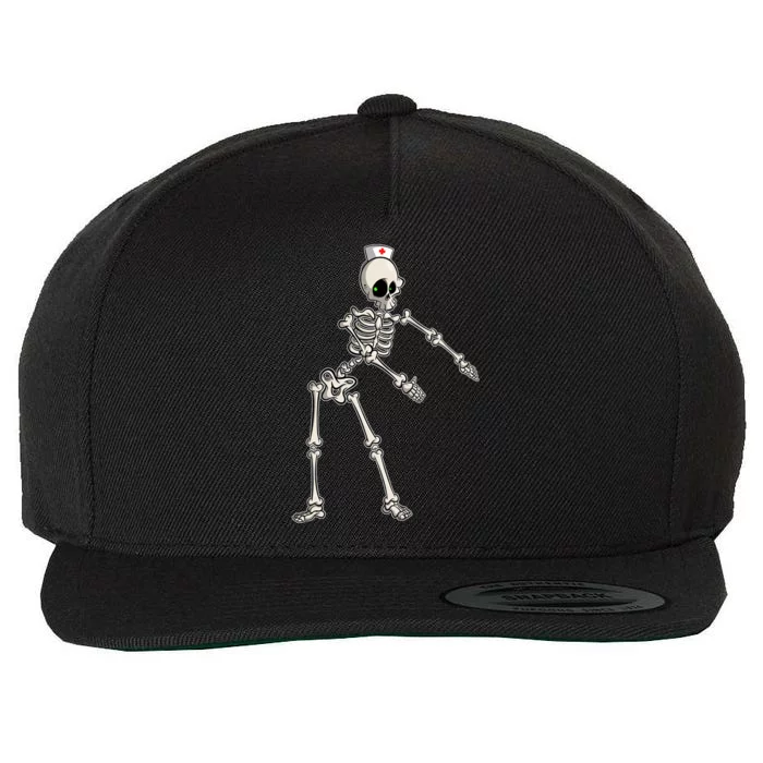 Flossing Skeleton Nurse Halloween Gift Wool Snapback Cap