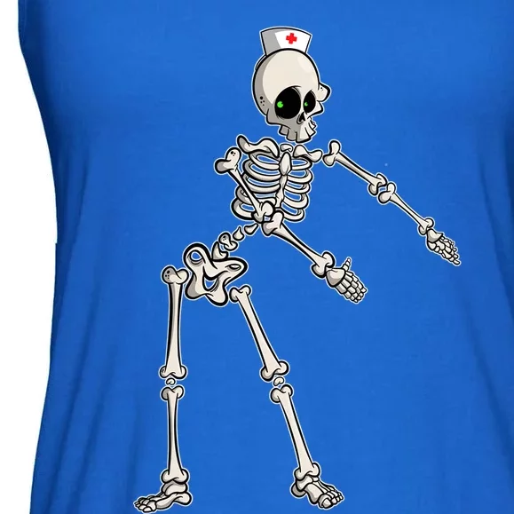 Flossing Skeleton Nurse Halloween Gift Ladies Essential Flowy Tank