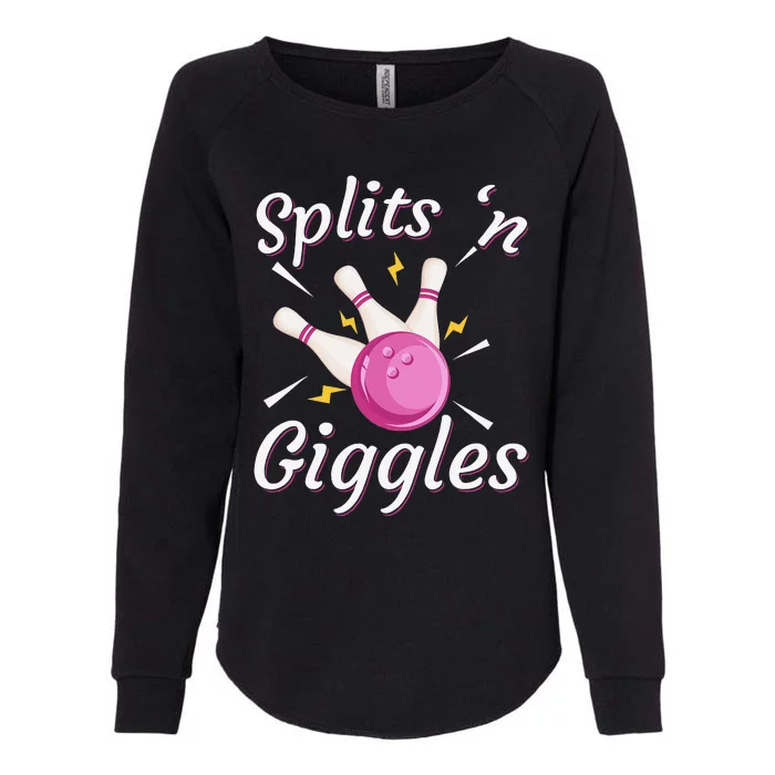 Funny Splits 'n Giggles Bowling Team Bowler Sports Player Womens California Wash Sweatshirt