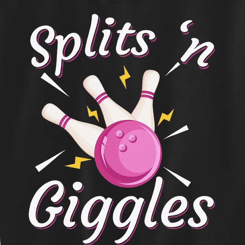 Funny Splits 'n Giggles Bowling Team Bowler Sports Player Kids Sweatshirt