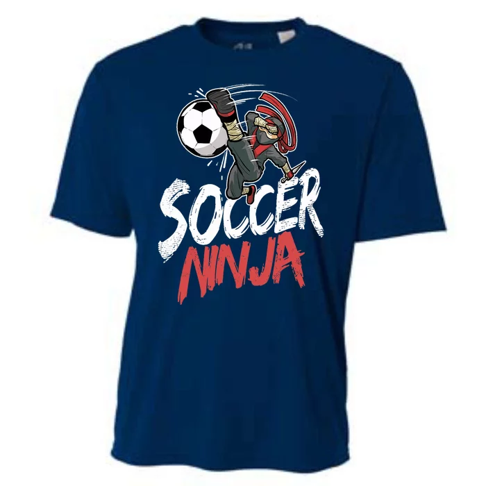 Funny Soccer Ninja Soccer Player Boy Football Lover Cooling Performance Crew T-Shirt