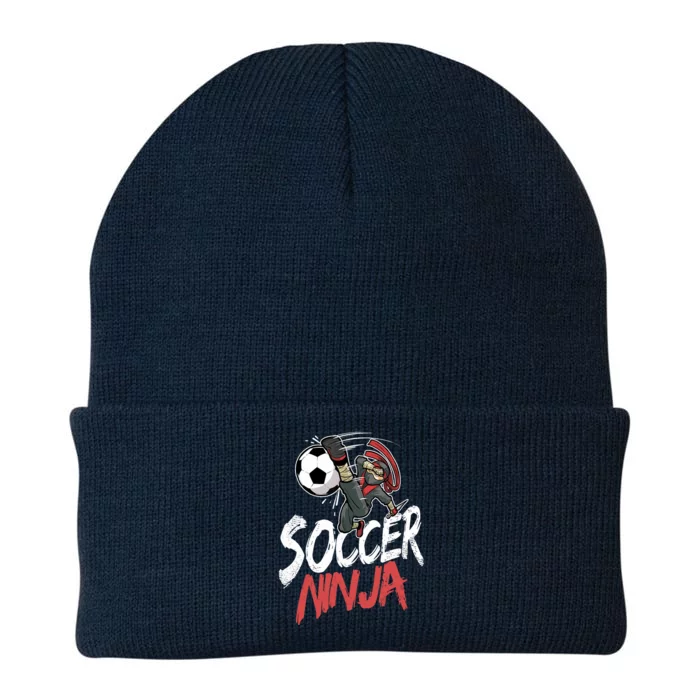 Funny Soccer Ninja Soccer Player Boy Football Lover Knit Cap Winter Beanie