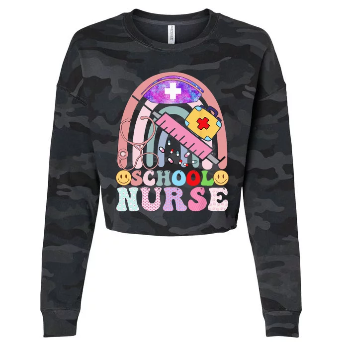 Funny School Nurse Graphic Tees Tops Back To School Cropped Pullover Crew