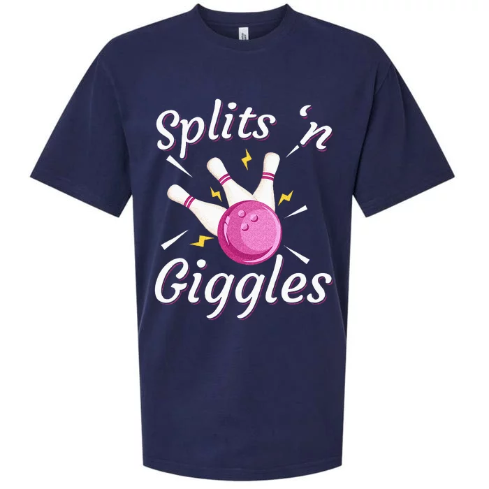 Funny Splits N Giggles Bowling Team Bowler Sports Player Sueded Cloud Jersey T-Shirt