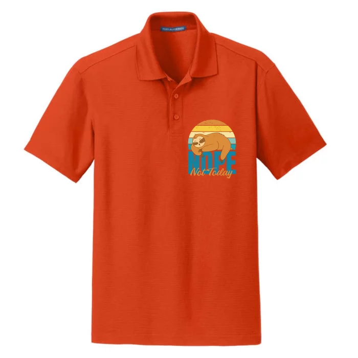 Funny Sloth Nope Not Today Retro Sloth Cute Gift Dry Zone Grid Performance Polo