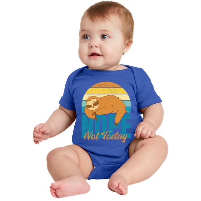 Funny Sloth Nope Not Today Retro Sloth Cute Gift Baby Bodysuit