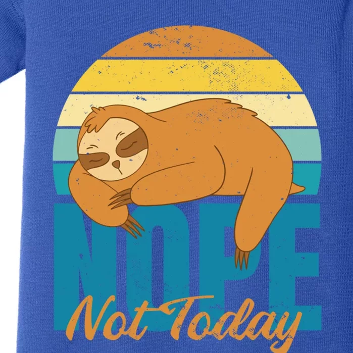 Funny Sloth Nope Not Today Retro Sloth Cute Gift Baby Bodysuit