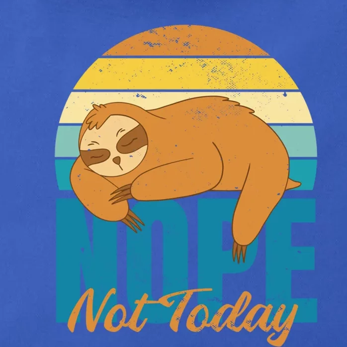 Funny Sloth Nope Not Today Retro Sloth Cute Gift Zip Tote Bag