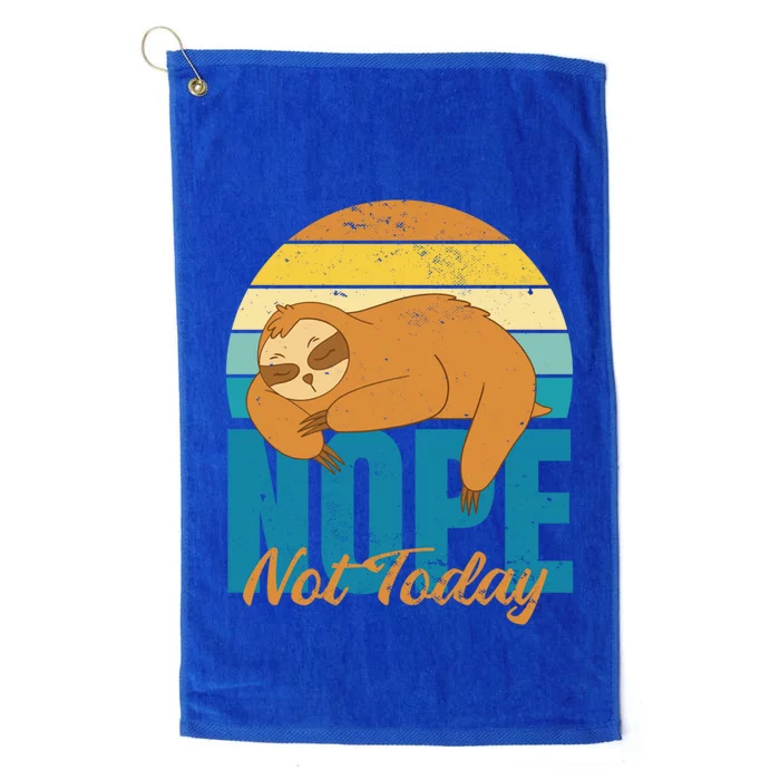 Funny Sloth Nope Not Today Retro Sloth Cute Gift Platinum Collection Golf Towel