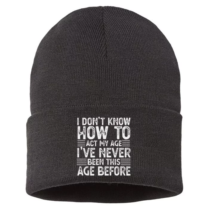 Funny Sarcastic Novelty Graphic birthday Sustainable Knit Beanie