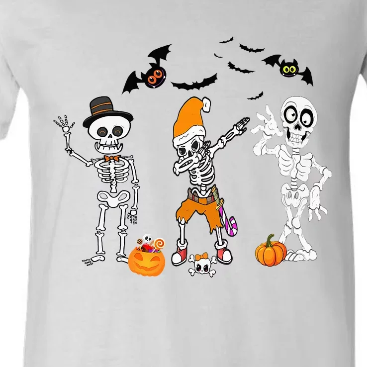 Funny Skull Never Better Skeleton Funny Halloween sarcasm V-Neck T-Shirt