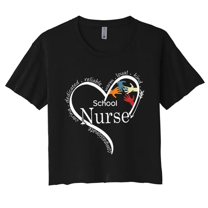 Funny School Nurse Graphic Tops Back To School Gift Women's Crop Top Tee