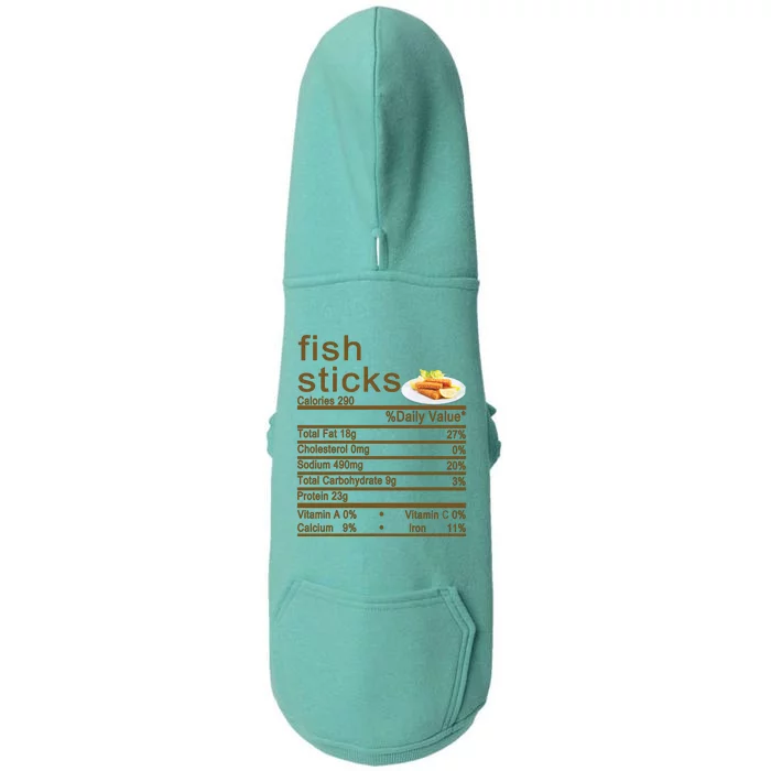 Fish Sticks Nutrition Facts Label Doggie 3-End Fleece Hoodie