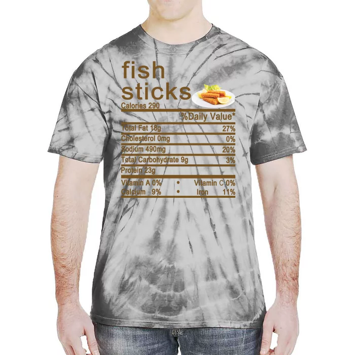 Fish Sticks Nutrition Facts Label Tie-Dye T-Shirt