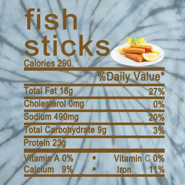 Fish Sticks Nutrition Facts Label Tie-Dye T-Shirt