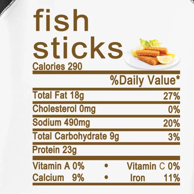 Fish Sticks Nutrition Facts Label Infant Baby Jersey Bodysuit