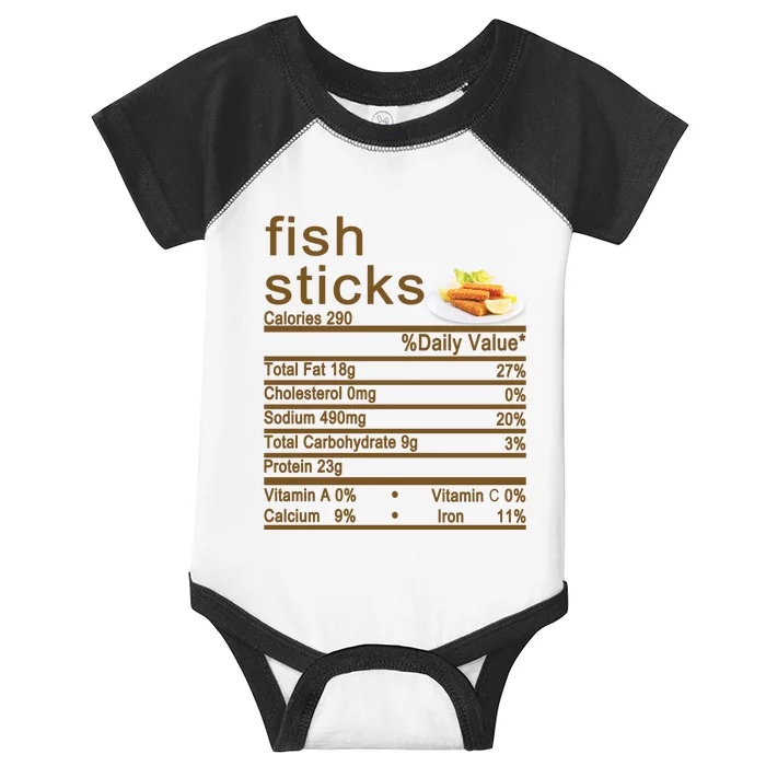 Fish Sticks Nutrition Facts Label Infant Baby Jersey Bodysuit