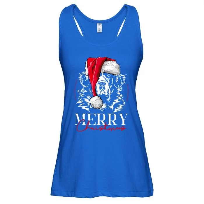 Funny Santa Newfoundland Newfie Merry Christmas Dog Mom Gift Great Gift Ladies Essential Flowy Tank