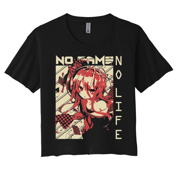 funny Shiro No Game No Life Anime Women's Crop Top Tee