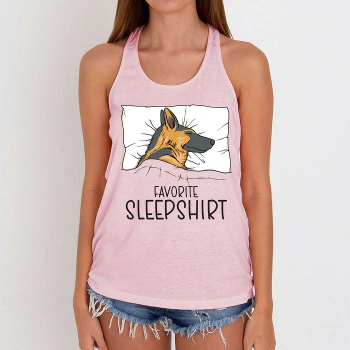 Favorite Sleepshirt Napping German Shepherd Pajama Women's Knotted Racerback Tank