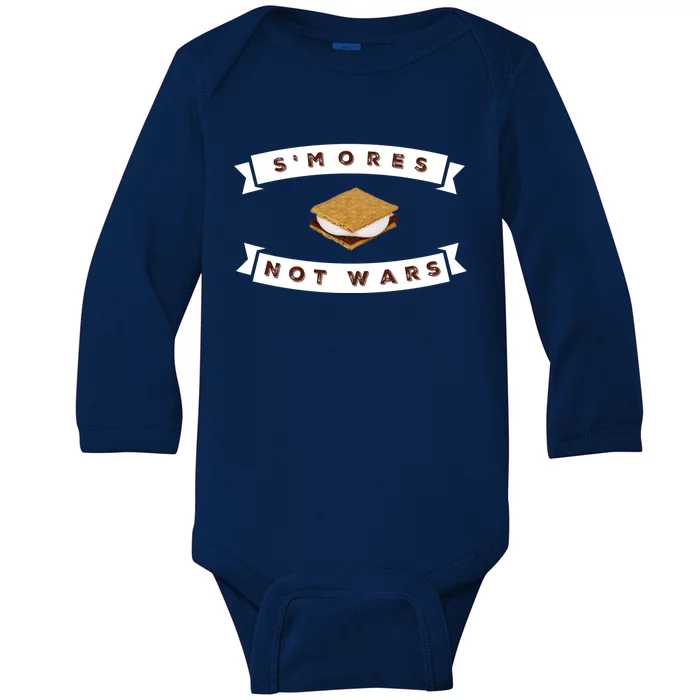 Funny S'mores Not Wars For National S'mores Day Meaningful Gift Baby Long Sleeve Bodysuit