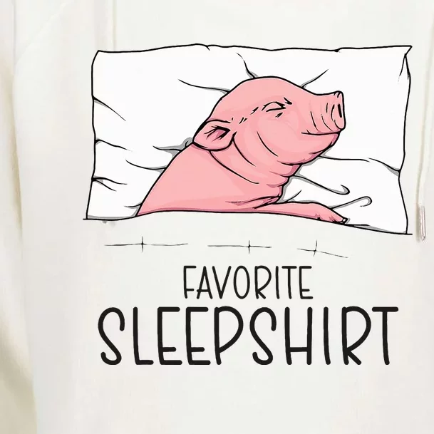 Favorite Sleepshirt Napping Pig Piglet & Piggy Pajama Womens Funnel Neck Pullover Hood