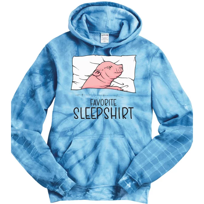 Favorite Sleepshirt Napping Pig Piglet & Piggy Pajama Tie Dye Hoodie