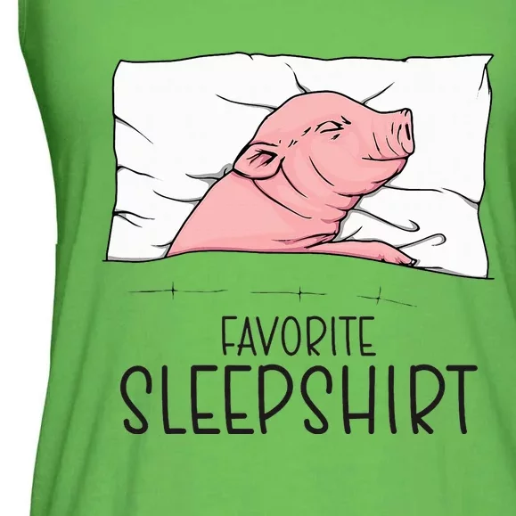 Favorite Sleepshirt Napping Pig Piglet & Piggy Pajama Ladies Essential Flowy Tank