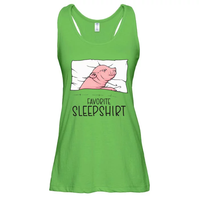 Favorite Sleepshirt Napping Pig Piglet & Piggy Pajama Ladies Essential Flowy Tank