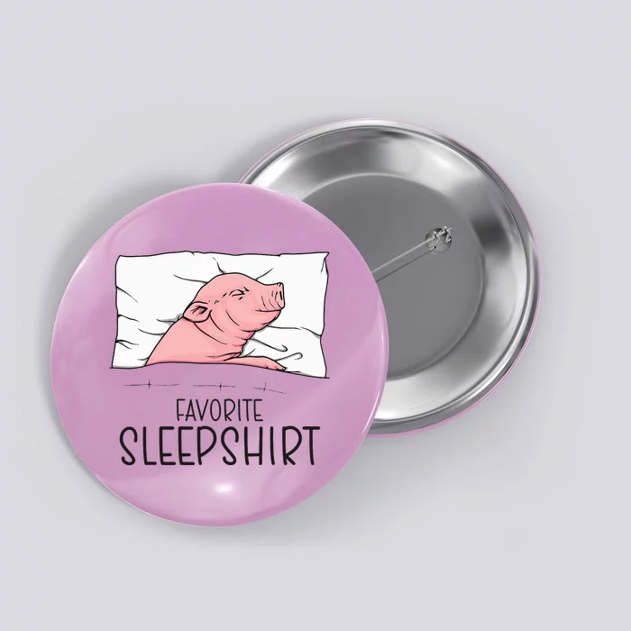 Favorite Sleepshirt Napping Pig Piglet & Piggy Pajama Button