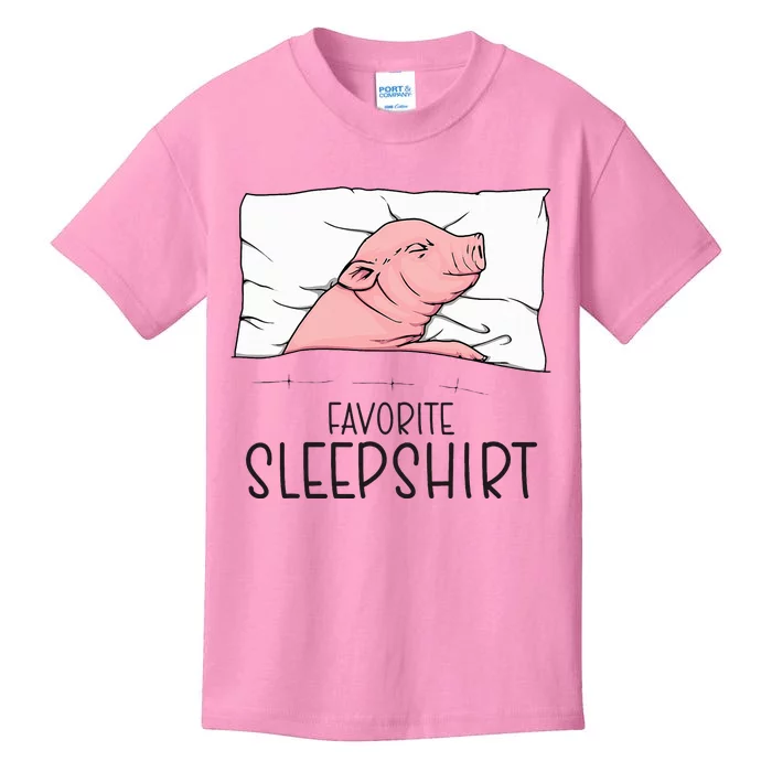 Favorite Sleepshirt Napping Pig Piglet & Piggy Pajama Kids T-Shirt