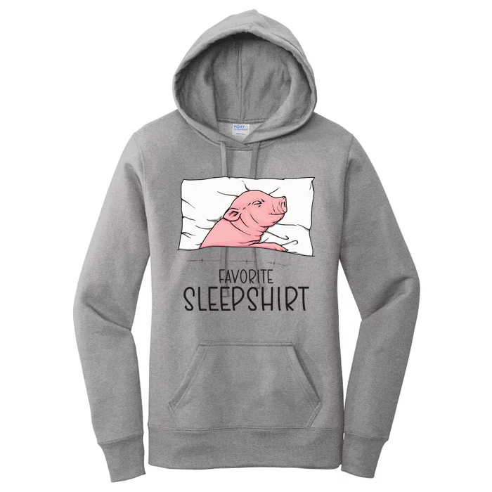 Favorite Sleepshirt Napping Pig Piglet & Piggy Pajama Women's Pullover Hoodie