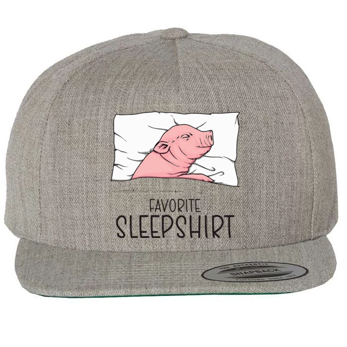 Favorite Sleepshirt Napping Pig Piglet & Piggy Pajama Wool Snapback Cap