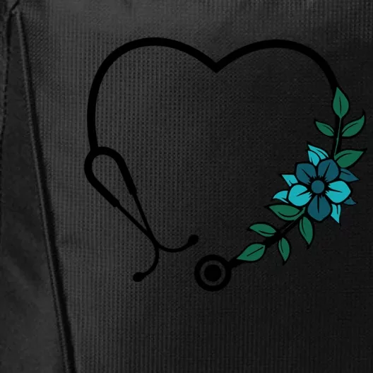 Floral Stethoscope Nurse Flower Heart Stethoscope Nursing Gift City Backpack