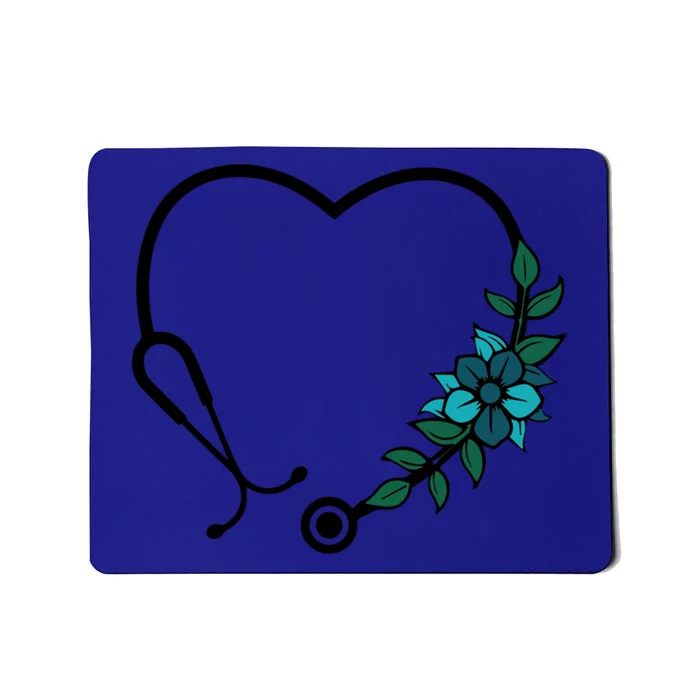 Floral Stethoscope Nurse Flower Heart Stethoscope Nursing Gift Mousepad