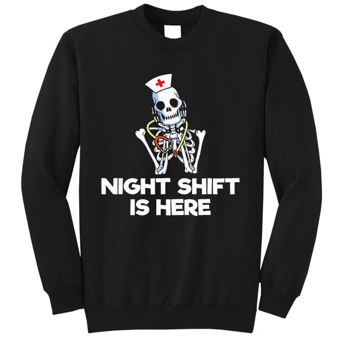 Funny Skeleton Nurse Halloween Night Shift Costume Sweatshirt