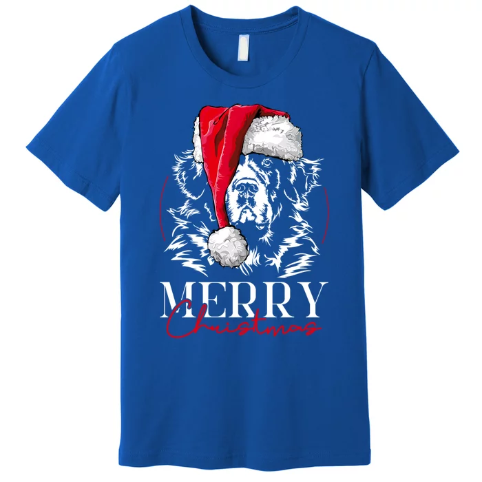 Funny Santa Newfoundland Newfie Merry Christmas Dog Mom Gift Premium T-Shirt