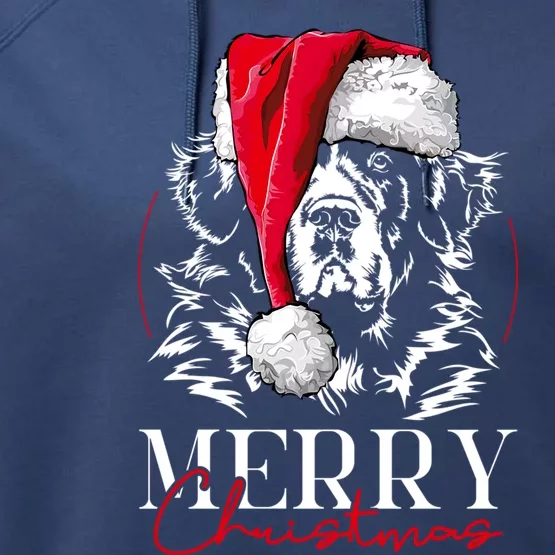 Funny Santa Newfoundland Newfie Merry Christmas Dog Mom Gift Performance Fleece Hoodie