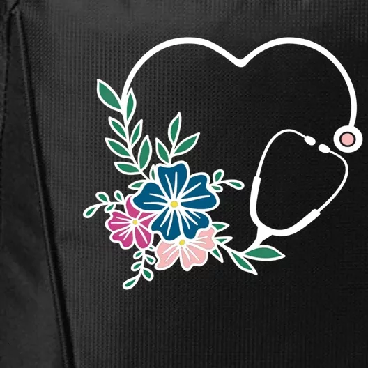 Floral Stethoscope Nurse Healthcare Worker Medical Field Gift City Backpack