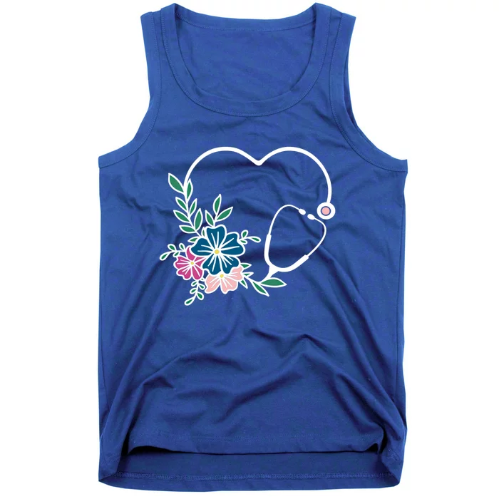 Floral Stethoscope Nurse Healthcare Worker Medical Field Gift Tank Top