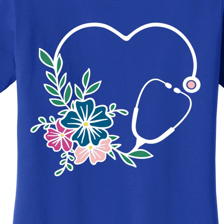 Floral Stethoscope Nurse Healthcare Worker Medical Field Gift Women's T-Shirt