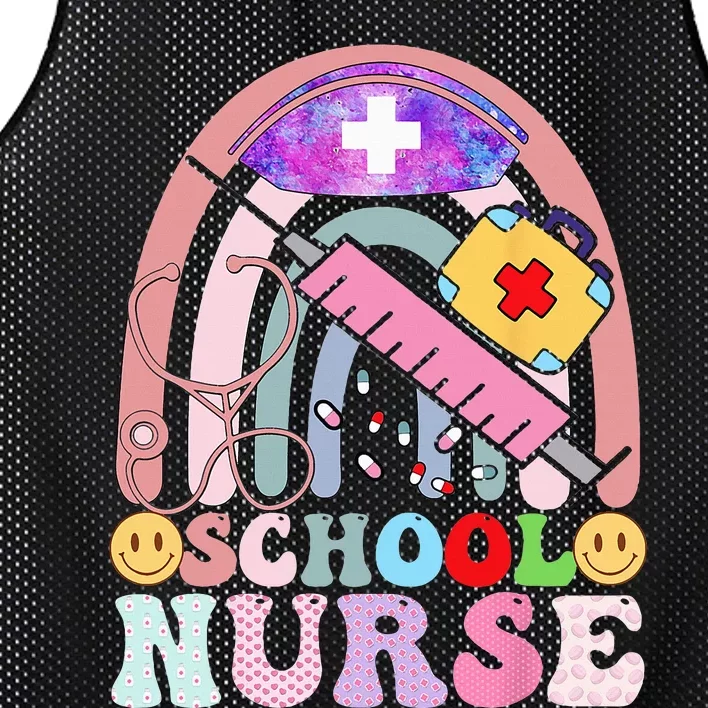 Funny School Nurse Graphic Tees Tops Back To School Mesh Reversible Basketball Jersey Tank