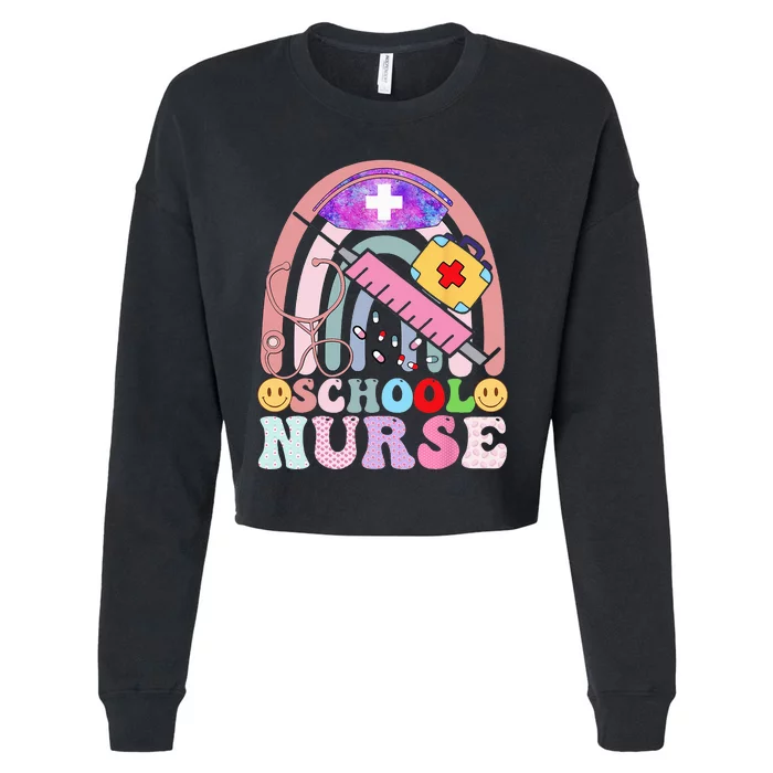 Funny School Nurse Graphic Tees Tops Back To School Cropped Pullover Crew