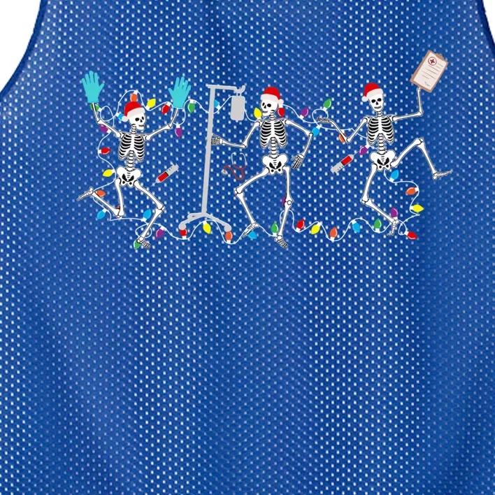 Funny Skeleton Nurse Christmas Skeleton Dancing Xmas Nurse Gift Mesh Reversible Basketball Jersey Tank