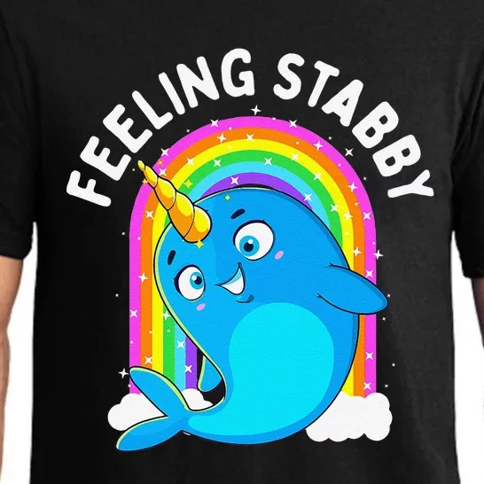 Feeling Stabby Narwhal Kawaii Whale Gift Teen Pajama Set