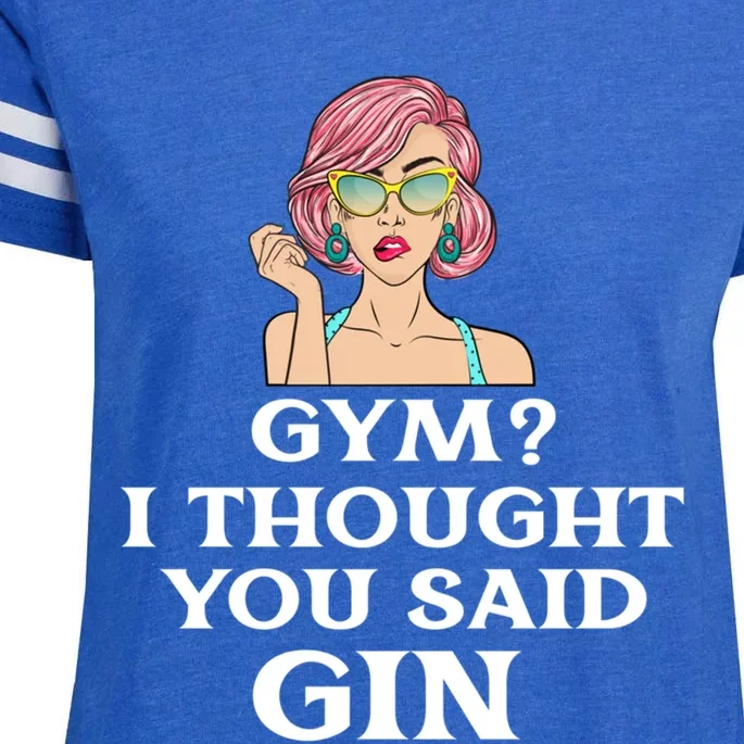 Funny Sarcastic Novelty Design Gym?i Thought You Said Gin Gift Enza Ladies Jersey Football T-Shirt