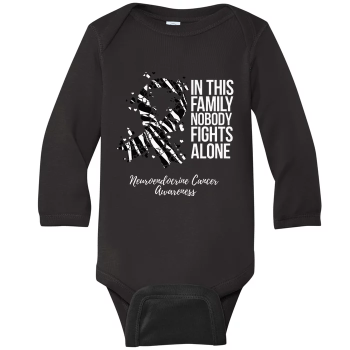 Family Support Neuroendocrine Cancer Awareness Baby Long Sleeve Bodysuit